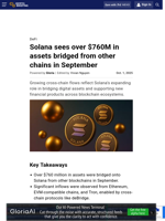 Solana sees over $760M in assets bridged from other chains in September
