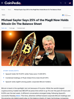 Michael Saylor Says 25% of the Mag8 Now Holds Bitcoin On The Balance Sheet