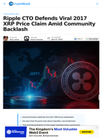 XRP Price Controversy: David Schwartz Explains 2017 Tweet