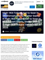 Smart Starts, Stellar Gains: 8 High-ROI Tokens Set to Soar in 2025Smart Starts, Stellar Gains: 8 High-ROI Tokens Set to Soar in 2025Smart Starts, Stellar Gains: 8 High-ROI Tokens Set to Soar in 2025 | Live Bitcoin News