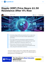 Ripple (XRP) Price Nears $1.50 Resistance After 4% Rise