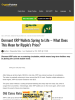 Dormant XRP Wallets Spring to Life - What Does This Mean for Ripple's Price?