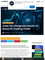 Aster DEX Integrates Brevis to Boost ZK Trading Power | Live Bitcoin News