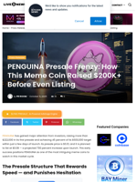 PENGUINA Presale Frenzy: How This Meme Coin Raised $200K+ Before Even Listing | Live Bitcoin News