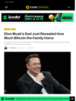Elon Musk's Dad Just Revealed How Much Bitcoin the Family Owns - CoinCentral