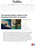 US expands military strikes in Iran, targeting inland sites: Al Jazeera