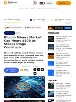 Bitcoin Miners Market Cap Nears $50B as Stocks Stage Comeback – Mining Bitcoin News