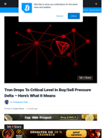 Tron Drops To Critical Level In Buy/Sell Pressure Delta - Here’s What It Means | Bitcoinist.com