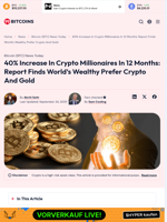 40% Increase In Crypto Millionaires In 12 Months: Report Finds World's Wealthy Prefer Crypto And Gold - 99Bitcoins