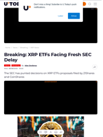 Breaking: XRP ETFs Facing Fresh SEC Delay - U.Today