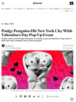 Pudgy Penguins Hit New York City With Valentine's Day Pop-Up Event - Decrypt