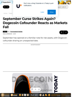 September Curse Strikes Again? Dogecoin Cofounder Reacts as Markets Fall - U.Today