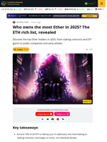Who Owns the Most Ethereum in 2025? Inside the Ethereum Rich List