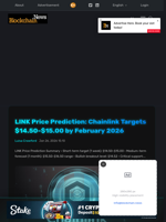 LINK Price Prediction: Chainlink Targets $14.50-$15.00 by February 2026 - Blockchain.News