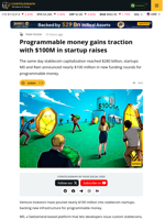 Programmable Money Gains Traction with $100M in Startup Raises