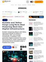 Rumble and Tether Forge Long-Term Deal Powering Next-Gen Digital Infrastructure – Featured Bitcoin News