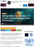Market News: 130 Shadow Crypto Platforms Wiped Out in Kazakhstan | Live Bitcoin News