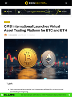 CMB International Launches Virtual Asset Trading Platform for BTC and ETH