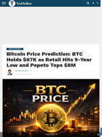 Bitcoin Price Prediction: BTC Holds $67K as Retail Hits 9-Year Low and Pepeto Tops $8M - TechBullion