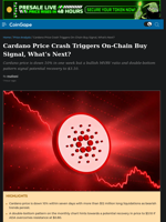 Cardano Price Crash Triggers On-Chain Buy Signal, What's Next?