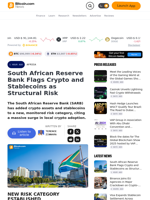 South African Reserve Bank Flags Crypto and Stablecoins as Structural Risk – Africa Bitcoin News