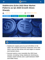 Stablecoins Echo 2022 Bear Market Patterns as Q1 2026 Growth Slows Sharply - Crypto News Flash
