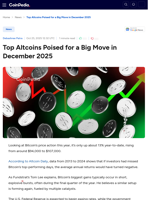 Top Altcoins Poised for a Big Move in December 2025