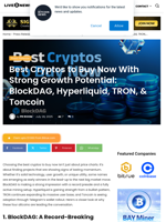 Best Cryptos to Buy Now With Strong Growth Potential: BlockDAG, Hyperliquid, TRON, & Toncoin | Live Bitcoin News