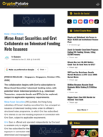 Mirae Asset Securities and Grvt Collaborate on Tokenised Funding Note Issuance