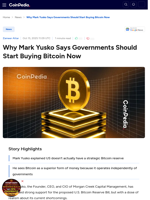 Why Mark Yusko Says Governments Should Start Buying Bitcoin Now