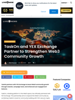 TaskOn and YEX Exchange Partner to Strengthen Web3 Community Growth | Live Bitcoin News