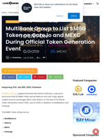 MultiBank Group to List $MBG Token on Gate.io and MEXC During Official Token Generation Event | Live Bitcoin News