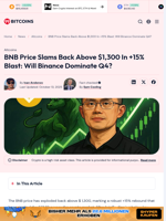 BNB Price Back Above $1300: Is New ATH Coming Q4?