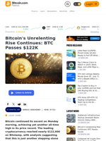 Bitcoin's Unrelenting Rise Continues: BTC Passes $122K – News Bytes Bitcoin News