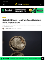Satoshi Bitcoin Holdings Face Quantum Risk, Report Says - CoinCentral
