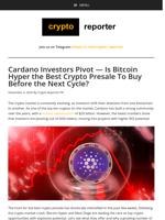 Cardano Investors Pivot — Is Bitcoin Hyper the Best Crypto Presale To Buy Before the Next Cycle?