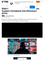 $300 Million Coinbase Hacker Makes Sudden Comeback Into Ethereum (ETH)