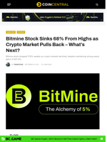 Bitmine Stock Sinks 68% From Highs as Crypto Market Pulls Back – What’s Next? - CoinCentral