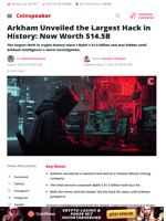 Arkham Unveiled the Largest Hack in History: Now Worth $14.5B - Coinspeaker