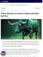 5 Best Altcoins to Invest in Before the Next Bull Run