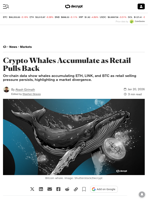 Crypto Whales Accumulate as Retail Pulls Back - Decrypt