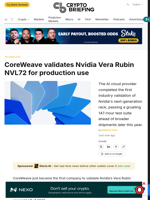 CoreWeave validates Nvidia Vera Rubin NVL72 for production use