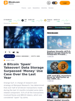 A Bitcoin 'Spam' Takeover! Data Storage Surpassed 'Money' Use Case Over the Last Year – Crypto News Bitcoin News