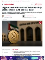 Crypto.com Gains UAE Approval for Stored Value Facility License