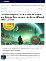 Unilabs Emerges As Safe Haven for Solana and Binance Coin Investors As Crypto Market Faces Decline