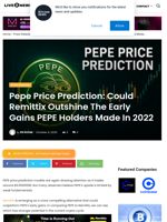 Pepe Price Prediction: Could Remittix Outshine The Early Gains PEPE Holders Made In 2022 | Live Bitcoin News