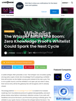 The Whisper Before the Boom: Zero Knowledge Proof’s Whitelist Could Spark the Next Cycle | Live Bitcoin News