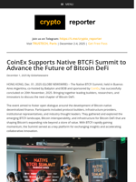 CoinEx Supports Native BTCFi Summit to Advance the Future of Bitcoin DeFi