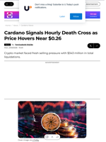 Cardano Signals Hourly Death Cross as Price Hovers Near $0.26 - U.Today