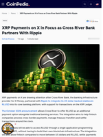 XRP Payments on X in Focus as Cross River Bank Partners With Ripple